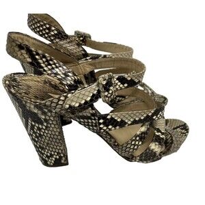 PAUL ANDREW Snakeskin Slingback Block Heel Strapped Heels 41 Handmade Italy 9.5